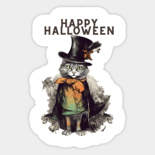 cute cat happy halloween Sticker